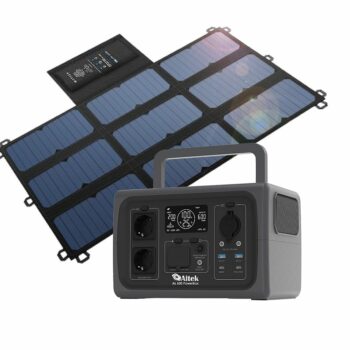 Комплект зарядна станція AL 600 PowerBox + розкладна панель 120W ALT-120, чорна